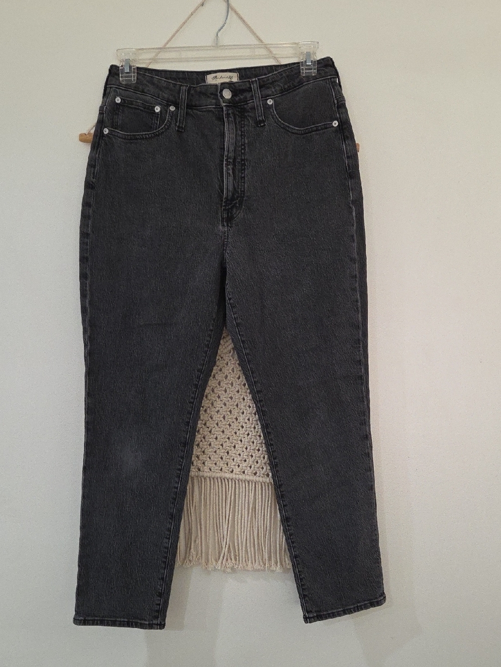 Madewell High-Rise Charcoal Straight-Leg Jeans